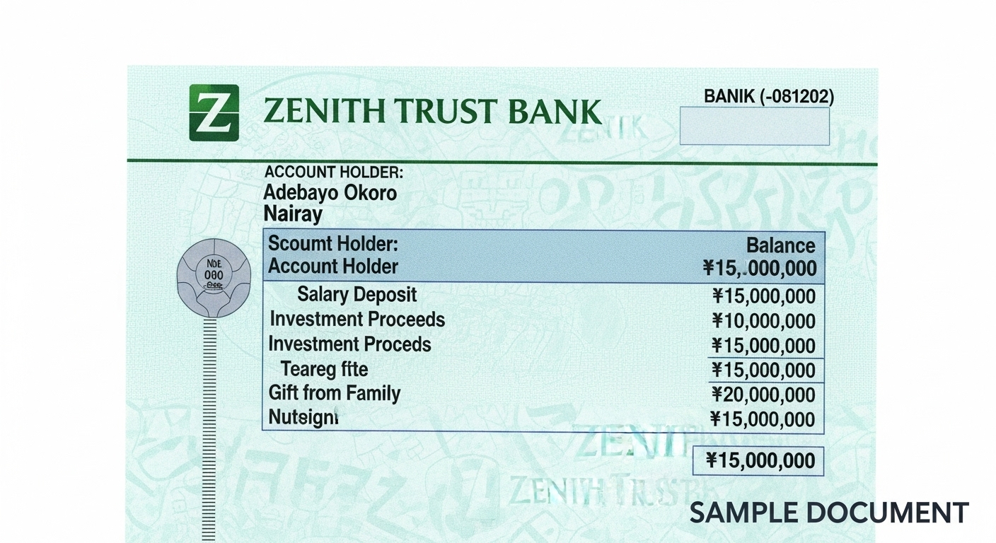 Best Evidence of Sufficient Funds for Nigeria Visa (Proof of Fund) - Image 1